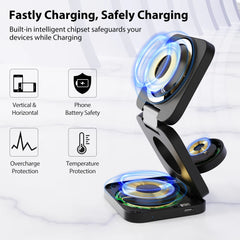 3 in 1 15W Fast Magnetic Wireless Charging Station