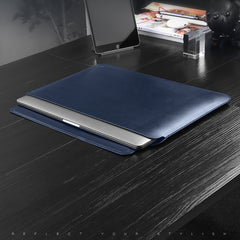 Premium Magnetic Leather Laptop Sleeve