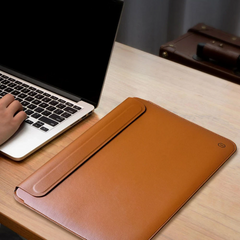 Premium Magnetic Leather Laptop Sleeve